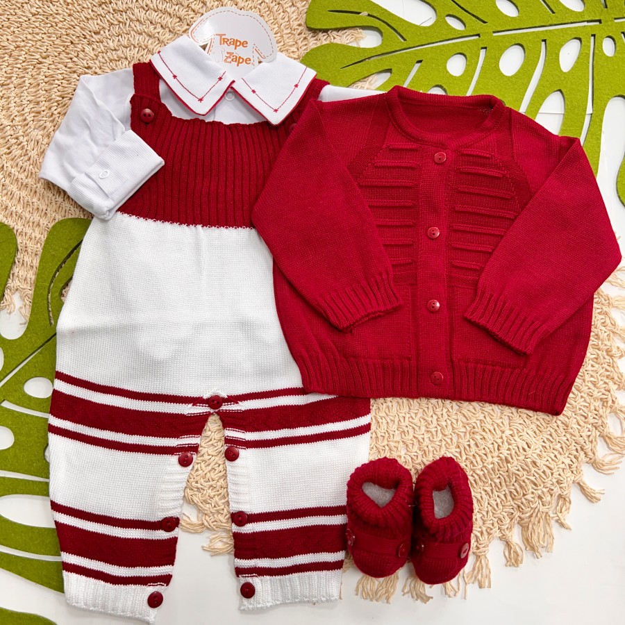 Kit Mauricinho - Vermelho Gola Linha e Asterisco 